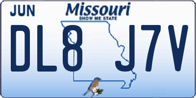 MO license plate DL8J7V