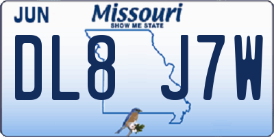 MO license plate DL8J7W