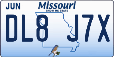 MO license plate DL8J7X