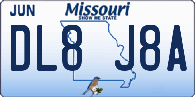 MO license plate DL8J8A