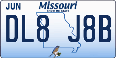 MO license plate DL8J8B