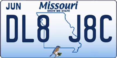 MO license plate DL8J8C