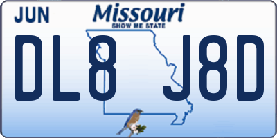 MO license plate DL8J8D