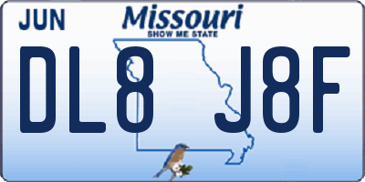 MO license plate DL8J8F