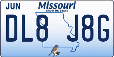 MO license plate DL8J8G