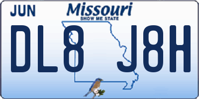 MO license plate DL8J8H