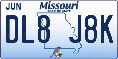 MO license plate DL8J8K