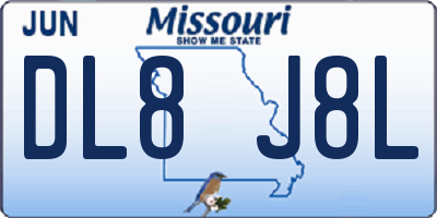 MO license plate DL8J8L