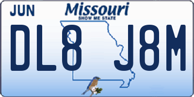 MO license plate DL8J8M