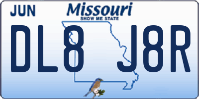 MO license plate DL8J8R