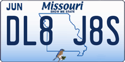 MO license plate DL8J8S