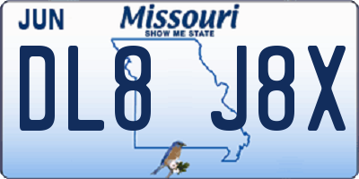 MO license plate DL8J8X