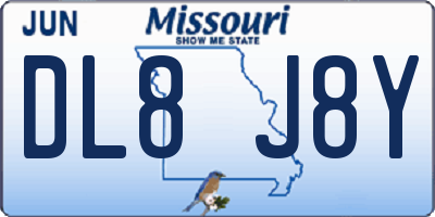MO license plate DL8J8Y