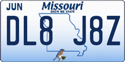 MO license plate DL8J8Z