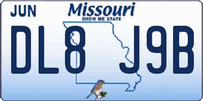 MO license plate DL8J9B