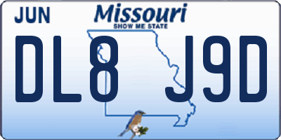 MO license plate DL8J9D
