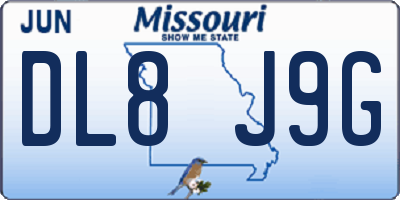 MO license plate DL8J9G