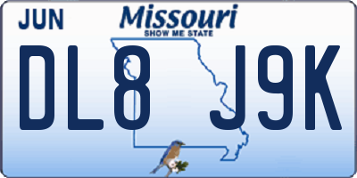 MO license plate DL8J9K