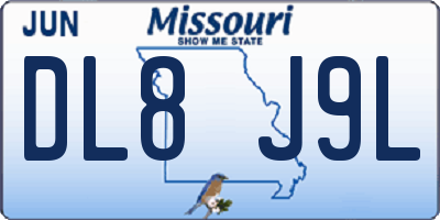 MO license plate DL8J9L