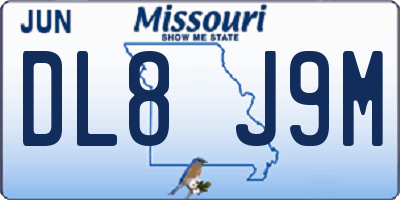 MO license plate DL8J9M