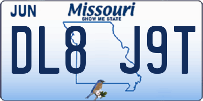 MO license plate DL8J9T