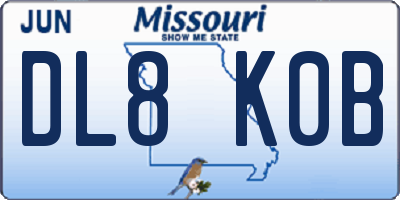 MO license plate DL8K0B