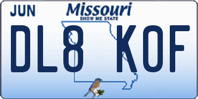 MO license plate DL8K0F