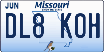 MO license plate DL8K0H
