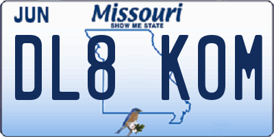 MO license plate DL8K0M