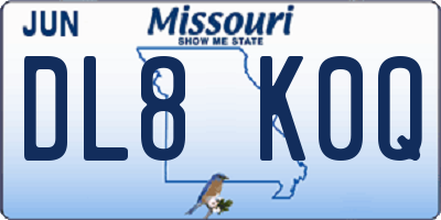 MO license plate DL8K0Q