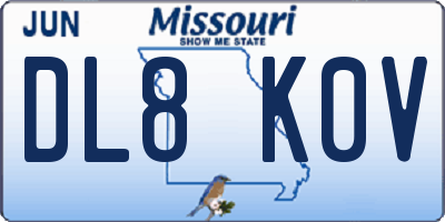 MO license plate DL8K0V