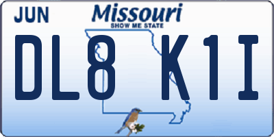 MO license plate DL8K1I