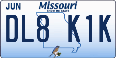 MO license plate DL8K1K
