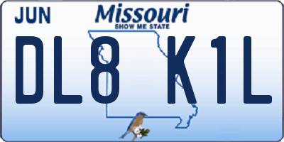 MO license plate DL8K1L