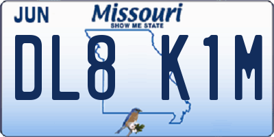 MO license plate DL8K1M