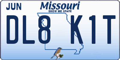 MO license plate DL8K1T