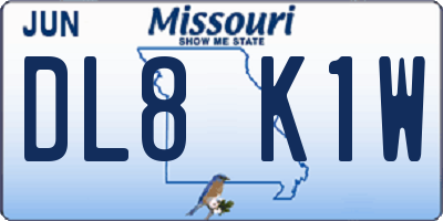 MO license plate DL8K1W