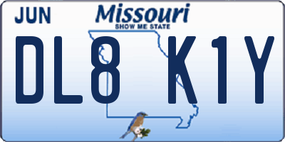 MO license plate DL8K1Y