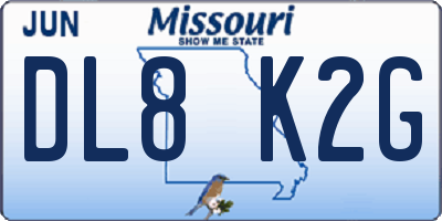 MO license plate DL8K2G