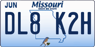 MO license plate DL8K2H