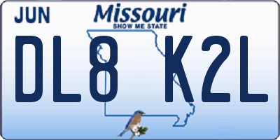 MO license plate DL8K2L