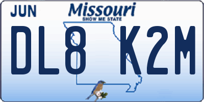MO license plate DL8K2M