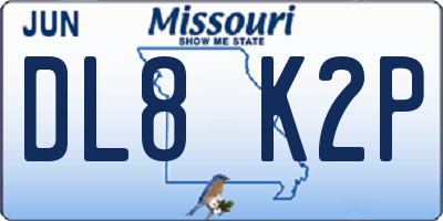 MO license plate DL8K2P