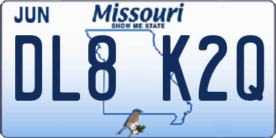 MO license plate DL8K2Q