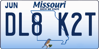 MO license plate DL8K2T