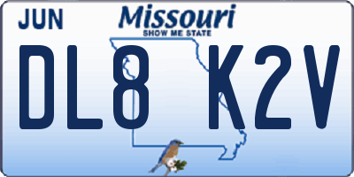 MO license plate DL8K2V