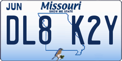 MO license plate DL8K2Y