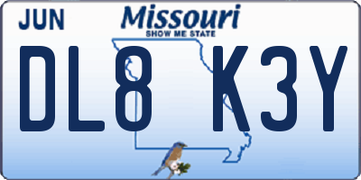 MO license plate DL8K3Y