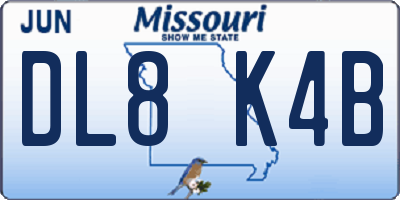 MO license plate DL8K4B