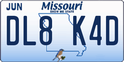 MO license plate DL8K4D